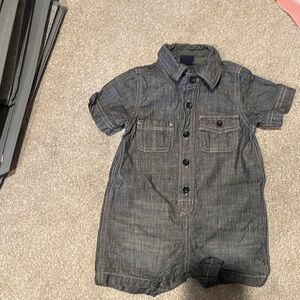 GAP Charcoal Kids Denim Romper